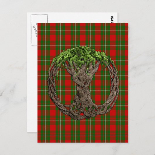Clan MacGregor Tartan en de Keltische boom van het Briefkaart (Voorkant / Achterkant)