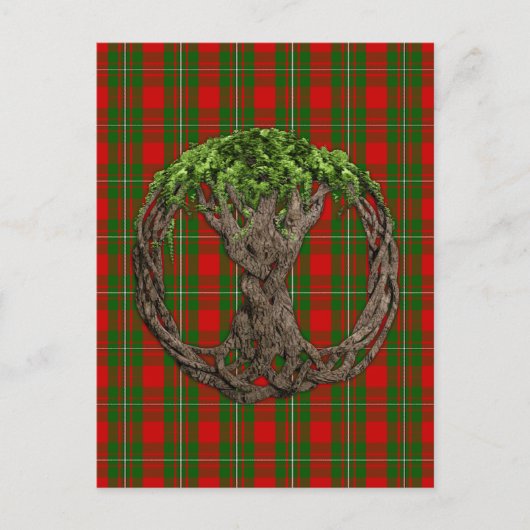 Clan MacGregor Tartan en de Keltische boom van het Briefkaart (Voorkant)