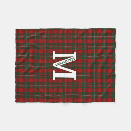 Clan MacGregor Tartan Plaid Custom Fleece Deken (Voorkant (Horizontaal))