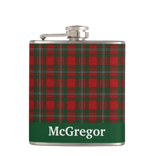 Clan MacGregor Tartan Plaid Custom Heupfles (Voorkant)