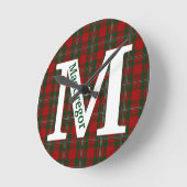 Clan MacGregor Tartan Plaid Custom Ronde Klok (Hoek)