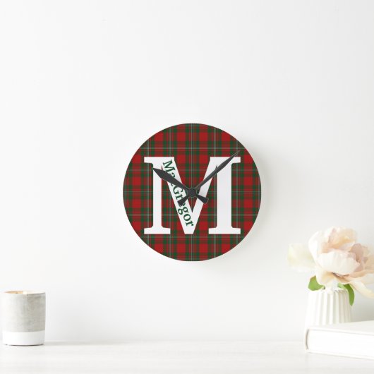 Clan MacGregor Tartan Plaid Custom Ronde Klok (Huis)