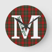 Clan MacGregor Tartan Plaid Custom Ronde Klok (Voorkant)
