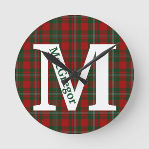 Clan MacGregor Tartan Plaid Custom Ronde Klok