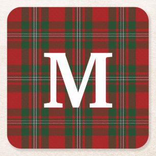 Clan MacGregor Tartan Plaid Monogrammed Kartonnen Onderzetters