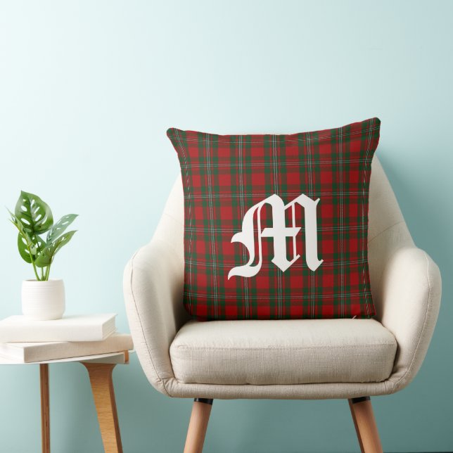 Clan MacGregor Tartan Schotlandse Plaid Monogram K Kussen (Stoel)