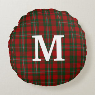 Clan MacGregor Tartan Schotlandse Plaid Monogram K Rond Kussen