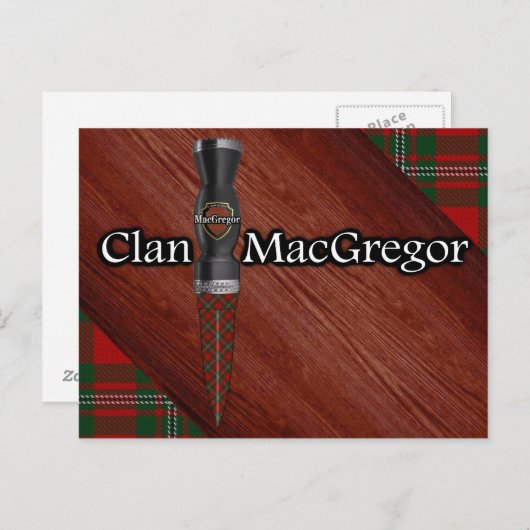 Clan MacGregor Tartan Sgian Dubh Blade Briefkaart (Voorkant / Achterkant)