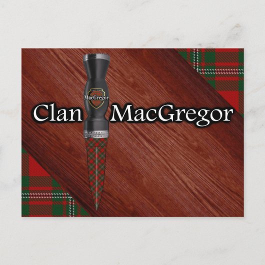 Clan MacGregor Tartan Sgian Dubh Blade Briefkaart (Voorkant)