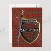 Clan MacGregor Tartan Sword & Shield Briefkaart (Voorkant / Achterkant)