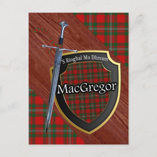 Clan MacGregor Tartan Sword & Shield Briefkaart (Voorkant)