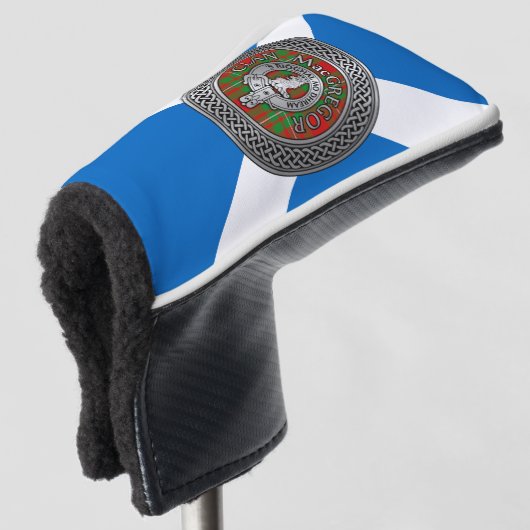 Clan MacGregor Wapen & Tartan Knoop Golfheadcover (3/4 voorkant)