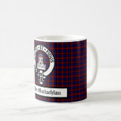 Clan Machlachlan Crest Badge & Tartan Koffiemok (Voorkant rechts)