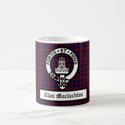 Clan Machlachlan Crest Badge & Tartan Koffiemok (Center)
