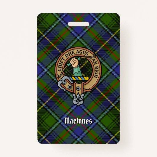 Clan MacInnes Crest over Tartan Badge (Voorkant)