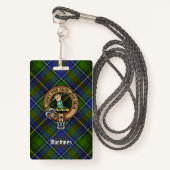 Clan MacInnes Crest over Tartan Badge (Voorkant met draagriem)