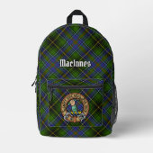 Clan MacInnes Crest over tartan Bedrukte Rugzak (Voorkant)