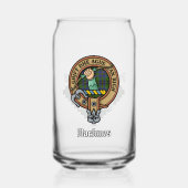 Clan MacInnes Crest over Tartan Blikvorm Glas (Voorkant)