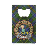 Clan MacInnes Crest over Tartan Creditkaart Flessenopener (Voorkant)