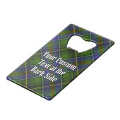 Clan MacInnes Crest over Tartan Creditkaart Flessenopener (Achterkant Gekanteld)