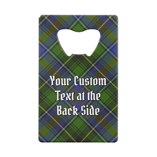 Clan MacInnes Crest over Tartan Creditkaart Flessenopener (Achterkant)