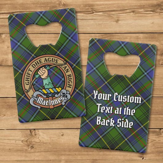 Clan MacInnes Crest over Tartan Creditkaart Flessenopener