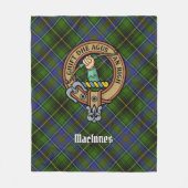 Clan MacInnes Crest over Tartan Fleece Deken (Voorkant)