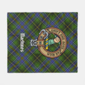 Clan MacInnes Crest over Tartan Fleece Deken (Voorkant (Horizontaal))