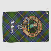 Clan MacInnes Crest over Tartan Golfhanddoek (Horizontaal)