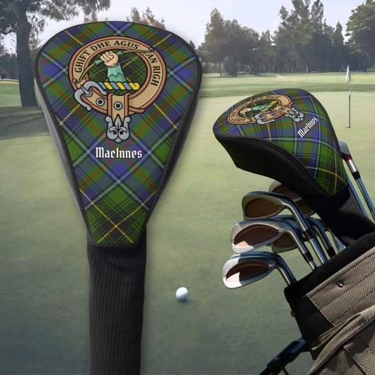 Clan MacInnes Crest over Tartan Golfheadcover