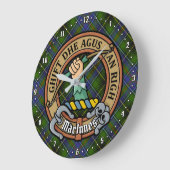 Clan MacInnes Crest over Tartan Grote Klok (Hoek)