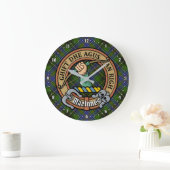 Clan MacInnes Crest over Tartan Grote Klok (Huis)