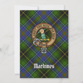Clan MacInnes Crest over Tartan Kaart (Achterkant)