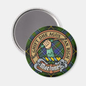 Clan MacInnes Crest over Tartan Magneet (Voorkant / Achterkant)