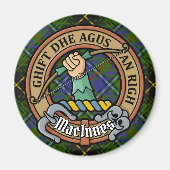 Clan MacInnes Crest over Tartan Magneet (Voorkant)
