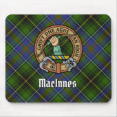 Clan MacInnes Crest over Tartan Muismat (Voorkant)