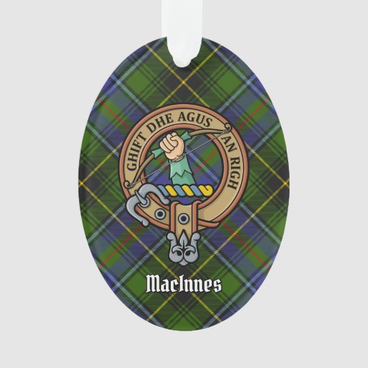 Clan MacInnes Crest over Tartan Ornament (voorkant)