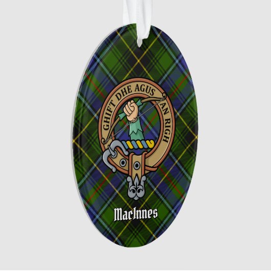 Clan MacInnes Crest over Tartan Ornament (voorkant)