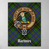 Clan MacInnes Crest over Tartan Poster (Voorkant)