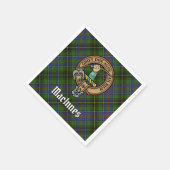 Clan MacInnes Crest over Tartan Servet (Hoek)