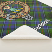 Clan MacInnes Crest over Tartan Sherpa Deken (3/4)