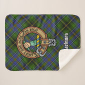 Clan MacInnes Crest over Tartan Sherpa Deken (Voorkant (horizontaal))