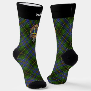 Clan MacInnes Crest over Tartan Sokken