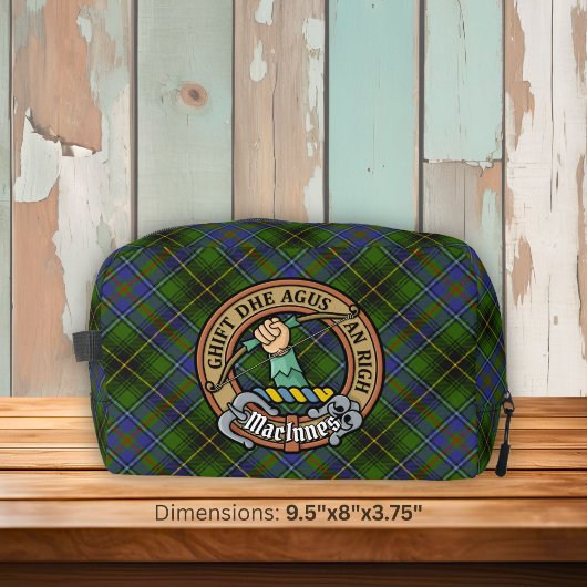 Clan MacInnes Crest over tartan Toilettasje