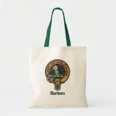 Clan MacInnes Crest over tartan Tote Bag (Voorkant)