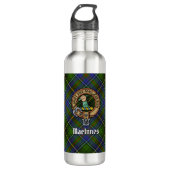 Clan MacInnes Crest over Tartan Waterfles (Voorkant)