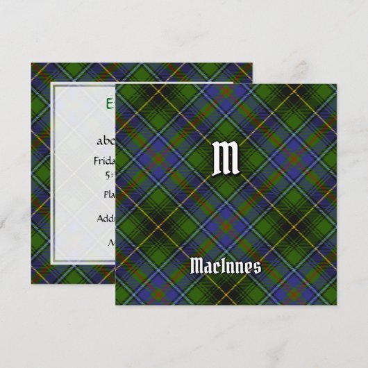 Clan MacInnes Tartan Kaart (Voorkant / Achterkant)