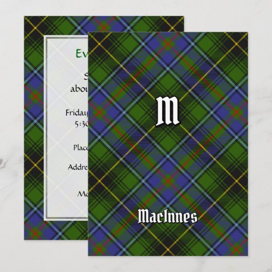 Clan MacInnes Tartan Kaart (Voorkant / Achterkant)