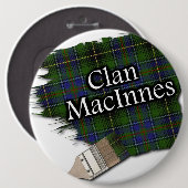 Clan MacInnes Tartan Paint Brush Ronde Button 6,0 Cm (Voorkant /achterkant)