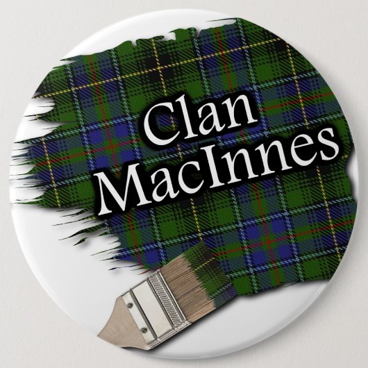 Clan MacInnes Tartan Paint Brush Ronde Button 6,0 Cm (Voorkant)